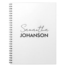 Minimalistische Moderne Verfijnde Script Naam Notitieboek