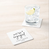 Minimalistische moderne verlovingsfeest Verloving Kartonnen Onderzetters (Insitu)