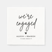 Minimalistische moderne verlovingsfeest Verloving Servet (Voorkant)