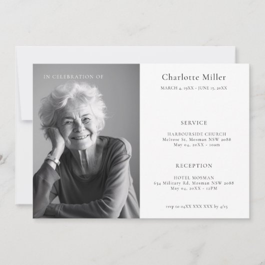 Minimalistische moderne viering van het leven Foto Kaart (Voorkant)