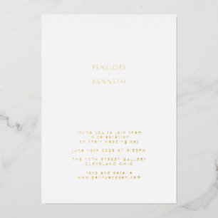 Minimalistische Moderne Vintage Elegante Trouw Gou Folie Uitnodiging