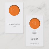 Minimalistische moderne Visitekaartje oranje cirke (Voorkant / Achterkant)