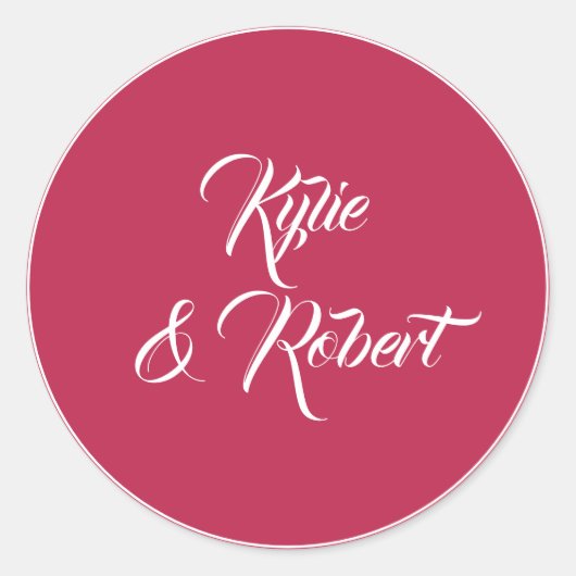 Minimalistische moderne Viva Magenta Ronde Sticker (Voorkant)
