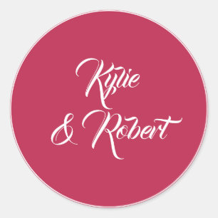 Minimalistische moderne Viva Magenta Ronde Sticker