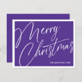 Minimalistische moderne vrolijke kerst Kaart - Cus (Voorkant / Achterkant)