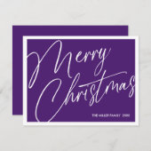 Minimalistische moderne vrolijke kerst Kaart - Cus (Voorkant / Achterkant)