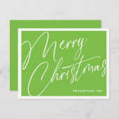 Minimalistische moderne vrolijke kerst Kaart - Cus (Voorkant / Achterkant)