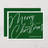 Minimalistische moderne vrolijke kerst Kaart - Cus (Voorkant / Achterkant)