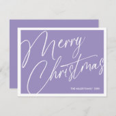 Minimalistische moderne vrolijke kerst Kaart - Cus (Voorkant / Achterkant)