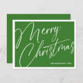 Minimalistische moderne vrolijke kerst Kaart - Cus (Voorkant / Achterkant)