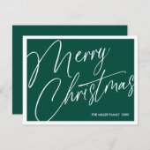 Minimalistische moderne vrolijke kerst Kaart - Cus (Voorkant / Achterkant)