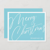 Minimalistische moderne vrolijke kerst Kaart - Cus (Voorkant / Achterkant)