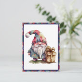 Minimalistische moderne waterverf kabouter Kerstmi Feestdagenkaart (Staand voorkant)