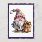 Minimalistische moderne waterverf kabouter Kerstmi Feestdagenkaart (Voorkant)