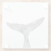 Minimalistische moderne Waterverf walvis fluke Glazen Onderzetter (Achterkant)