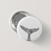 Minimalistische moderne Waterverf walvis fluke Ronde Button 3,2 Cm (Voorkant /achterkant)