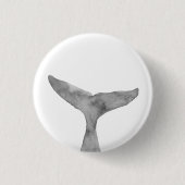 Minimalistische moderne Waterverf walvis fluke Ronde Button 3,2 Cm (Voorkant)