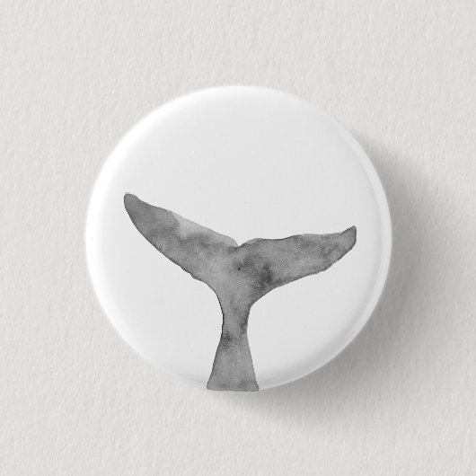 Minimalistische moderne Waterverf walvis fluke Ronde Button 3,2 Cm (Voorkant)