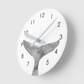 Minimalistische moderne Waterverf walvis fluke Ronde Klok (Hoek)