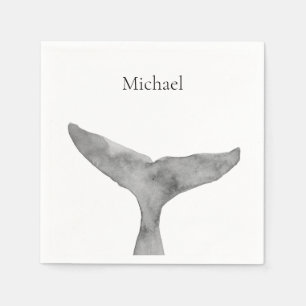 Minimalistische moderne Waterverf walvis fluke Servet