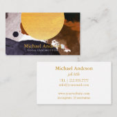 Minimalistische moderne Waterverf Yoga Instructor Visitekaartje (Voorkant / Achterkant)