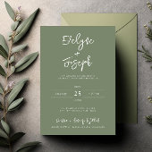 Minimalistische moderne wijze groene foto boho bru kaart