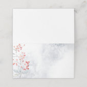 Minimalistische moderne winterbessen plaatskaartje (Buitenkant ongevouwen)