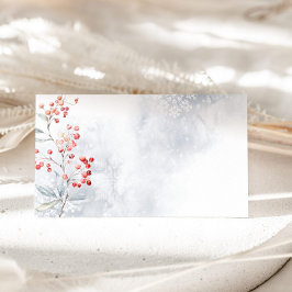 Minimalistische moderne winterbessen plaatskaartje