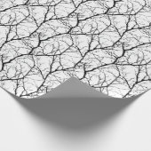 Minimalistische moderne wintertwijgen zwart wit cadeaupapier (Hoek)