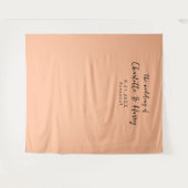 Minimalistische moderne witte bruiloft foto achter wandkleed (Voorkant (horizontaal))