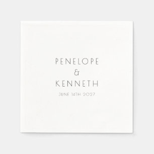 Minimalistische Moderne Witte Eenvoudige Huwelijks Servet