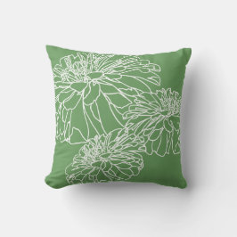 Minimalistische moderne witte lijn bloementekening kussen