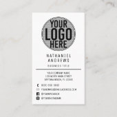 Minimalistische moderne witte Logo Social Media Cu Visitekaartje (Voorkant)