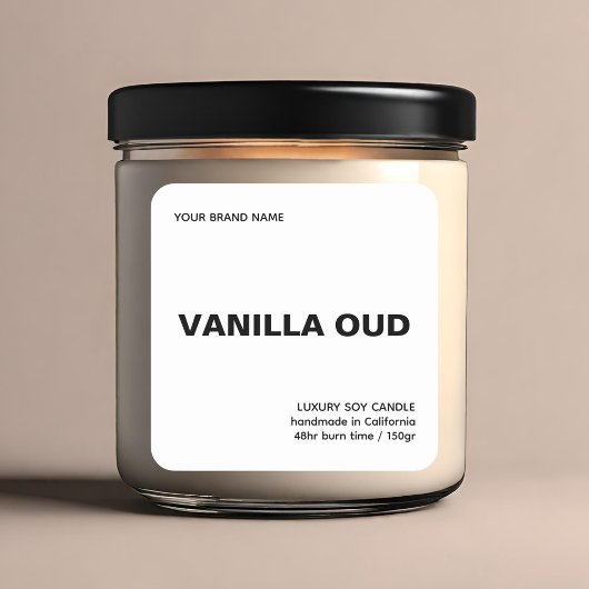 Minimalistische moderne witte luxe kaars vierkante sticker