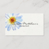 Minimalistische Moderne Witte Madeliefjes Script B Visitekaartje (Voorkant)