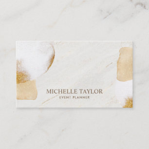 Minimalistische moderne witte marmeren gouden hand visitekaartje