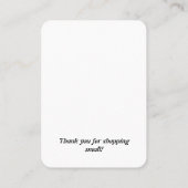 Minimalistische moderne witte oorbel display visitekaartje (Achterkant)