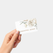 Minimalistische moderne witte Peonie bloemige Wate Badge (Handheld)