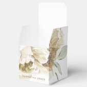 Minimalistische moderne witte Peonie bloemige Wate Bedankdoosjes (Geopend)