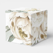 Minimalistische moderne witte Peonie bloemige Wate Bedankdoosjes (Achterkant)