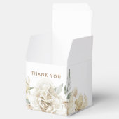 Minimalistische moderne witte Peonie bloemige Wate Bedankdoosjes (Geopend)