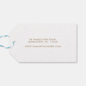 Minimalistische moderne witte Peonie bloemige Wate Cadeaulabel (Achterkant Horizontaal)