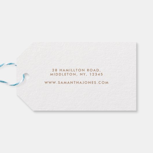 Minimalistische moderne witte Peonie bloemige Wate Cadeaulabel (Achterkant Horizontaal)