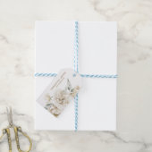 Minimalistische moderne witte Peonie bloemige Wate Cadeaulabel (Met Touw)