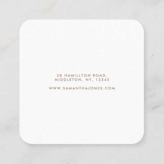 Minimalistische moderne witte Peonie bloemige Wate Contactkaartje (Achterkant)