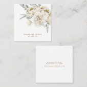 Minimalistische moderne witte Peonie bloemige Wate Contactkaartje (Voorkant / Achterkant)