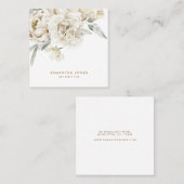 Minimalistische moderne witte Peonie bloemige Wate Contactkaartje (Voorkant / Achterkant)