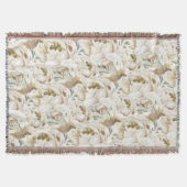 Minimalistische moderne witte Peonie bloemige Wate Deken (Voorkant)