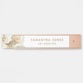 Minimalistische moderne witte Peonie bloemige Wate Deurbordje (Voorkant)