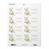 Minimalistische moderne witte Peonie bloemige Wate Etiket (Full Sheet)